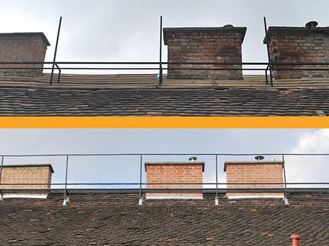 Kémény, tetőjárda